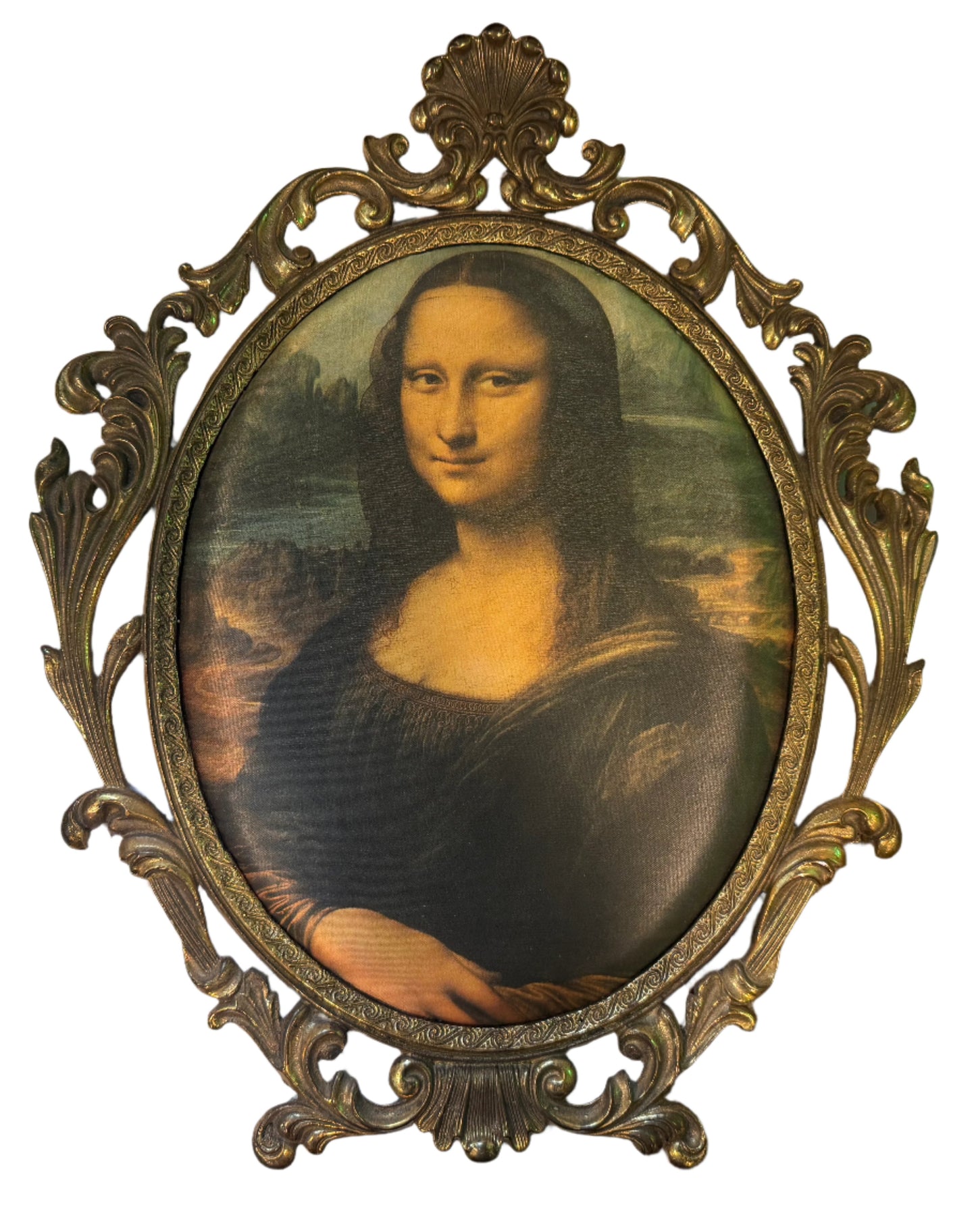 Monalisa Brass Frame on Silk